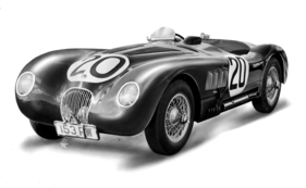 Jaguar XK 120 C (1951) - von Anfang an erfolgreich - retouchiertes Bild - Sieger Le Mans 1951