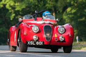 Jaguar XK 120 OTS (1950) am Solitude Revival 2015 in der Gruppe «Le Mans - Rennsportwagen und Prototypen» (1950)