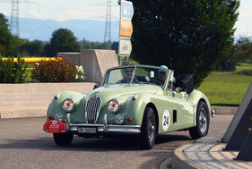 Jaguar XK 140 (1956) - at the RAID Suisse-Paris (Brussels) 2014