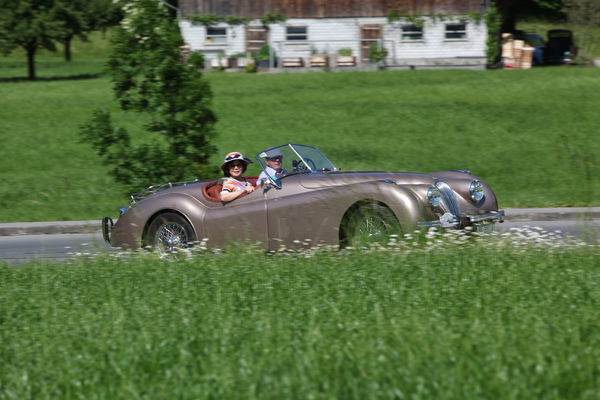 Jaguar XK 140 OTS SE (1956) - auf der RUndfahrt - Oldtimer in Obwalden (O-iO) 2019