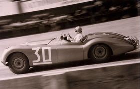 Jaguar XK120 Alu (1949) - Scherrer in voller Fahrt am GP Bern 1950