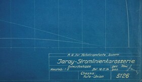 Jaray-Nennung auf einer Zeichnung des Lucca-Wagens