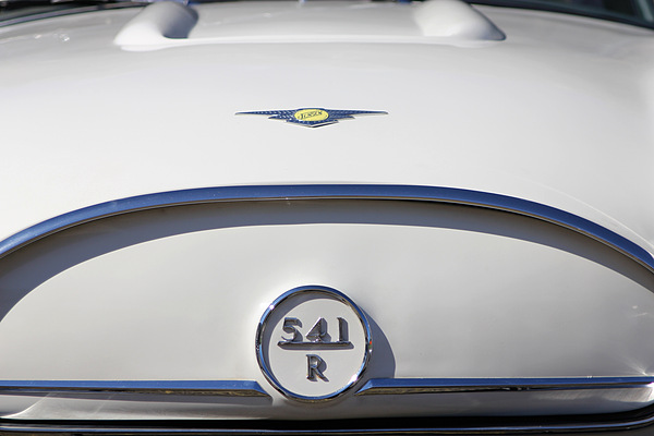 Jensen 541 am British Car Meeting 2011 in Mollis - Markenzeichen und Typenbezeichnung am Bug