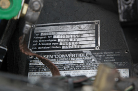 Jensen Interceptor III Convertible (1974) - Typenschild