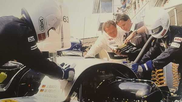 Bild Jochen Maas : Bruno Flückiger anlässlich 24 h le Mans 1989, Sieger Sauber C9 mit Mass, Reuter, Dickens