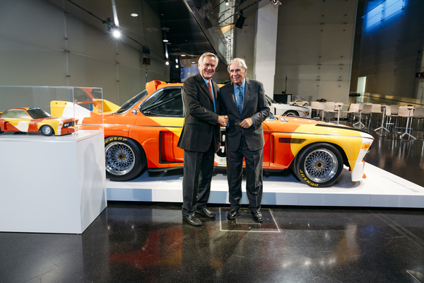 Jochen Neerpasch und Hervé Poulain - zwei Gleichgesinnte - BMW Art Cars Sonderschau im BMW-Museum in München 2018