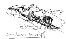 Jowett Juppiter (1950) - This preliminary sketch illustrates how the Jupiter designer envisioned the chassis structure
