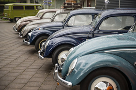 Jungspund: ein Dünnholmer mit senkrechten Scheinwerfern zwischen Brezeln und Ovalis – 75 Jahre VW in der Schweiz