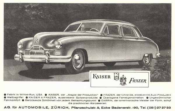 Kaiser Frazer (1947) - Werbedarstellung aus dem Jahre 1947 - Magier der Produktion und auserwiesene Spitzenprodukte