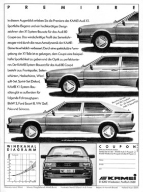 Kamei-Werbung - Tuning-Paket X1 für das Audi Coupé
