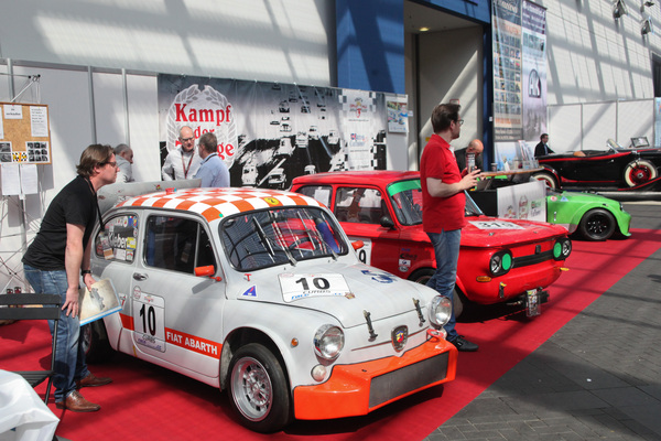 Image: Battle of the dwarves - hot racing bikes at the stand of fast small vehicles - Techno Classica 2015