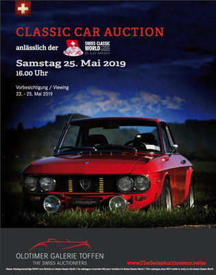 Katalog-Titelblatt der Versteigerung der Oldtimer Galerie anlässlich der Swiss Classic World Luzern am 25. Mai 2019