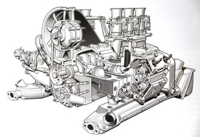 Kettenantrieb für die Nockenwelle beim Porsche 911 mit Kipphebeln