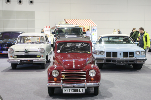 Classic car variety, including Fiat 500, Ford Taunus ... - Retro Classics Stuttgart 2023