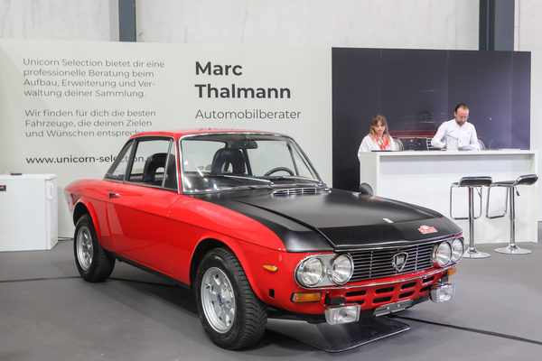 Classic Lancia Fulvia on the Unicorn Selection stand - Swiss Classic World Lucerne 2023