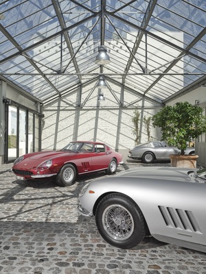 Bild: Klassische Ferrari 275 GTB in den Räumen von Niki Hasler