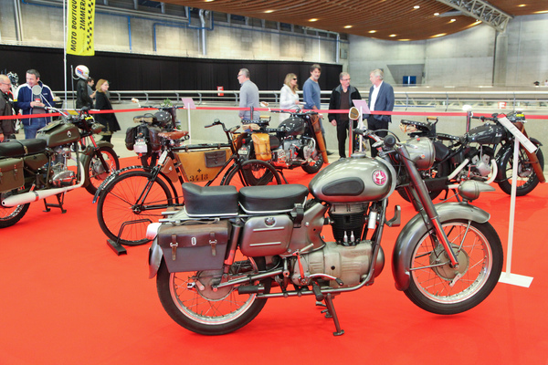 Bild: Kleine Sonderschau "Condor Motorräder der Schweizer Armee im Einsatz von 1942 bis 2002" - Oldtimer- und Teilemarkt Fribourg 2019
