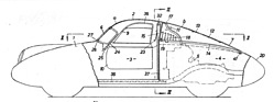 Komenda-Patent vom 23. Mai 1953: die Coupé-Karosserie des Porsche 550 mit ihren zahlreichen Belüftungsschlitzen