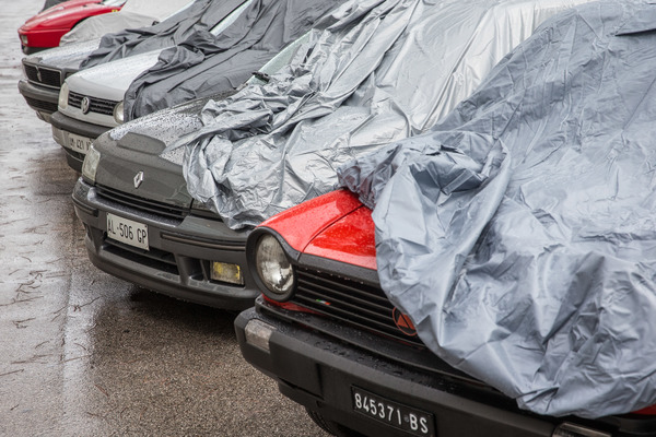 Image: Compact sports cars under the tarpaulin - Autobianchi A112 Abarth, Renault Clio etc - Auto e Moto d'Epoca 2016 in Padua