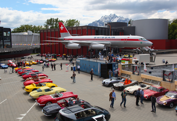 Image: Plastic cars in the arena of the Swiss Museum of Transport Lucerne - Fantastic Plastic 2014 plastic car meeting