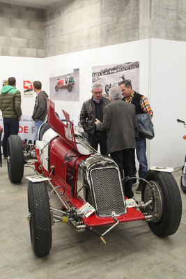 Kurt Hasler zeigte seinen Maserati 8CM und warb für das Solutide Revival 2017 - Oldtimermesse St. Gallen am 30. Oktober 2016