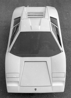 Lamborghini Countach (1971) - Vorderansicht, Vogelperspektive - Bertone Werksfoto
