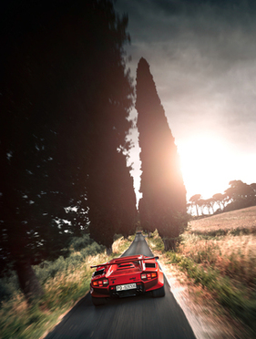 Lamborghini Countach 5000 Quattrovalvole (1985) - der Abendsonne entgegen