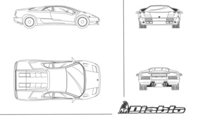 Lamborghini Diablo (1990) - Zeichnungen aus den Presseunterlagen
