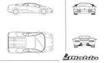 Lamborghini Diablo (1990) - Zeichnungen aus den Presseunterlagen