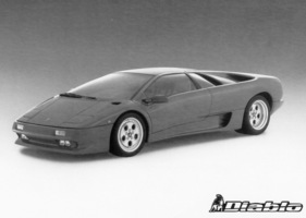 Lamborghini Diablo (1990) - der neue von Marcello Gandini gezeichnete Sportwagen bei der Präsentation - Pressebild