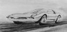 Lamborghini Miura P 400 (1966) - Design-Skizze (© Archiv Automobil Revue) Lamborghini Miura P 400 (1966) - Design-Skizze (© Archiv Automobil Revue)