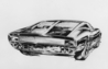 Lamborghini Miura P 400 (1966) - Skizze vom Heckbereich (© Archiv Automobil Revue) Lamborghini Miura P 400 (1966) - Skizze vom Heckbereich (© Archiv Automobil Revue)