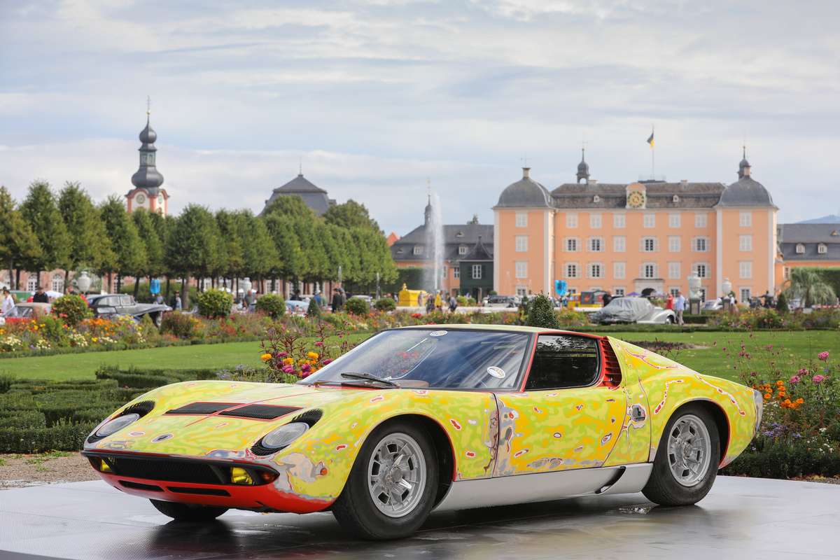 Lamborghini Miura P400 (1967) - dieser Wagen hatte mehr als 10 verschiedene Farben in seinem Leben - 18. ASC-Classic-Gala Schwetzingen 2022