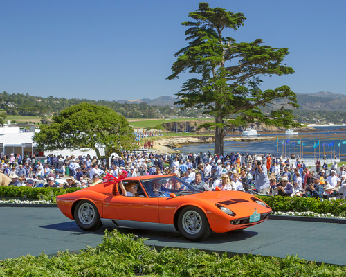 Lamborghini Miura P400 Coupé (1967) - 2. Rang in der Klasse L-2 beim Pebble Beach Concours d'Elegance 2024