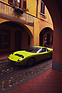 Image: Lamborghini Miura P400 S (1968) - The eyelashes and the air intakes between the headlights as well as those on the B-pillar are characteristic features.