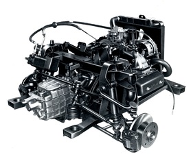 Lancia 2000 (1972) - der Antriebsstrang samt Aluminium-Boxermotor
