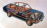 Lancia Beta Berlina (1973) - Durchsichtszeichnung