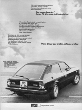 Lancia Beta HPE (1976) - Werbung - Wenn Sie zu den ersten gehören wollen