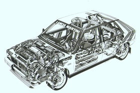 Lancia Delta HF 4 WD Gruppe A (1987) - Durchsichtszeichnung