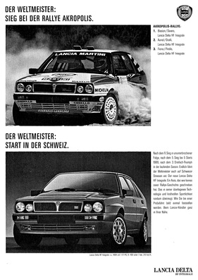 Lancia Delta HF Integrale (1989) - in der Rallye- und Strassenversion in der Werbung