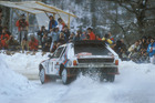 Lancia Delta S4 - Der Lancia Delta im Gruppe-B-Trim im Drift an der Monte Carlo Rallye 1986