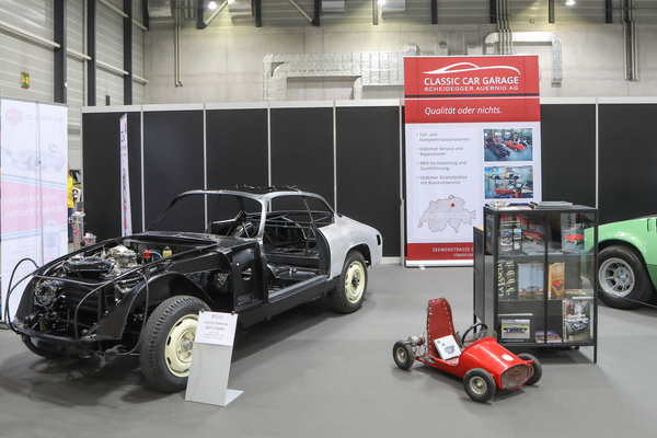 Lancia Flaminia Sport Zagato in the middle of restoration at the Classic Car Garage Scheidegger - Swiss Classic World Lucerne 2023