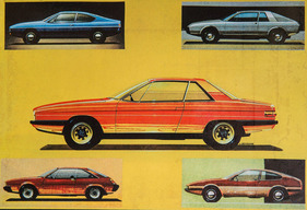 Lancia Gamma Coupé (1975) - der mittlere Entwurf (von Brovarone) wurde in Serienform gebracht