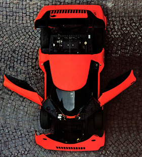 Lancia Stratos HF (1971) - Sicht von oben - Abbildung aus einer Promotionsbroschüre Lancia Stratos HF (1971) - Sicht von oben - Abbildung aus einer Promotionsbroschüre