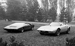 Lancia Stratos Stradale (1975) - Marcello Gandinis Bertone-Entwürfe Lancia Stratos und Alfa Romeo Carabo nebeneinander