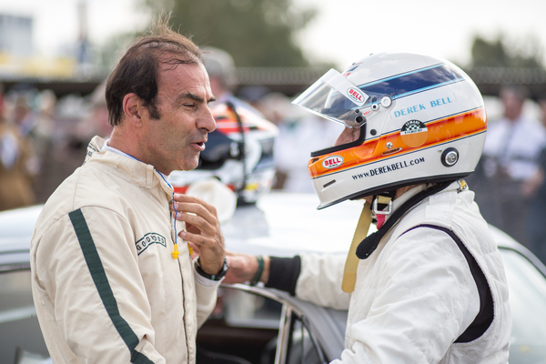 Image: Le Mans winner Emanuele Pirro in conversation with Derek Bell - Goodwood Revival 2014