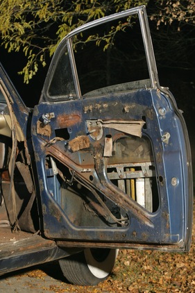 Lincoln Cosmopolitan Town Sedan (1949) - Blick in die Innereien der Beifahrertüre