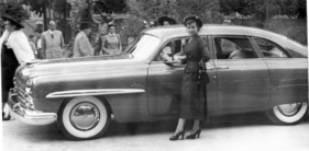 Lincoln Cosmopolitan Town Sedan (1949) - die nur ein Jahr lang gebaute Fliesshecklimousine, hier an der Schönheitskonkurrenz von Luzern im Jahr 1949