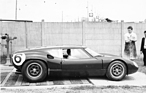 Image: Lola Mk6 GT (1963) at Le Mans 1963 - Before the race, the Lola Mk6 is ready for inspection by the race organizers