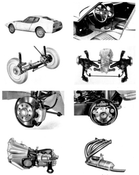 Lombardi 850 Grand Prix (1970) - ein Blick auf die einige der technischen Komponenten